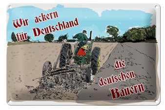 FEMER Blechschild Spruch 30x20cm ackern für Deutschland Bauern