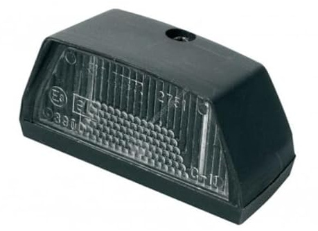 Porta Lampada Luce Targa 12V 24V Verticale Piccola per Camper Camion Trattore Omologata E3