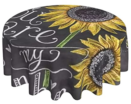 Hule Blackboard Art Girasol Eres Mi Sol Estampado Mantel De Mesa Suave Cubremesa 152Cm para Mesa Comedor Pícnic
