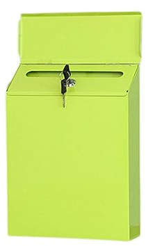 Post Box, Wall Mounted Letterbox, Letter Boxletterbox Lockable Mailbox Wall Mounted Drop Box Suggestion Drop Box Metal Envelopes Paperwork Postbox House Room Rural Decor mailbox ( Color : Green )