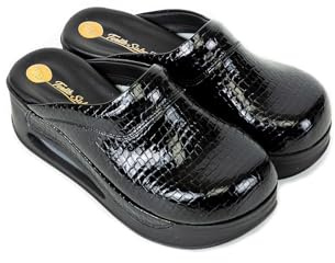 Terlik Sabo Air ST845 MAX Zuecos de Cuero Mules Zapatillas Zapatos Sabot, Mujer, Negro Texturizado, EU 39