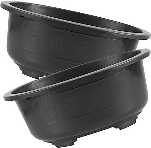 BESPORTBLE 2st Blumentopf Bonsaischale Aus Kunststoff Topfpflanzen Pflanztopf Sukkulenten-pflanzgefäß Mit Ablaufloch Bonsai-pflanztopf Pflanzentopf Blähton Plastik Oval Abtropfschale Büro