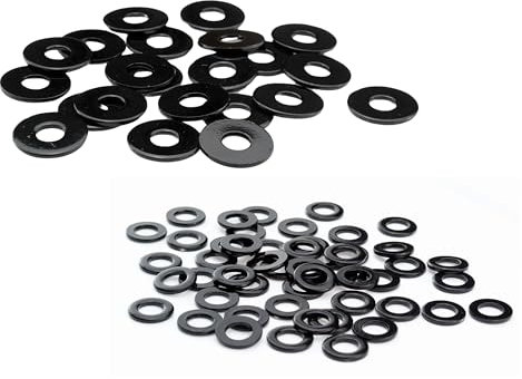 M5 M6 M8 Unterlegscheiben schwarz Edelstahl V2A Beilagscheibe DIN 125 9021 rostfrei A5,3 A6,4 A8,4 glänzend pulverbeschichtet, Stückzahl:100 Stk., Abmessung:M6 - DIN125(schmaler Außendurchmesser)