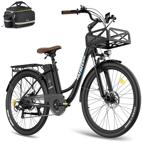 Fafrees Bicicleta Eléctrica, Bici Urbana Eléctrica de 250 W, Batería de 36 V/25 Ah, Bici Eléctrica de 26 para Adultos, Alcance 160 KM, F26 Lasting