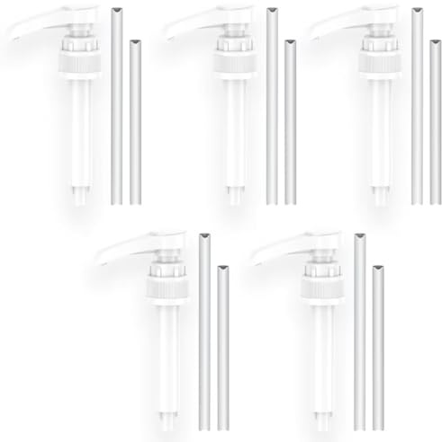 Dosierpumpe für B. Body Nutrition, 5-teilige Vital Drink Erstpumpe Wiederverwendbarer Pumpspender für 500ml/1000ml Flaschen mit 5 Langen und 5 kurzen Schläuchen