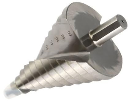 DAOHHFO Stufenbohrer HSS Konusbohrer Stahlbohrer 6-60MM HSS Titan Konusbohrer Kegelbohrer mit 12 Stufen für Metall, Edelstahl, Kunststoff, Holz-Hochwertiger HSS Kegelbohrer