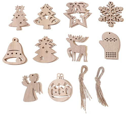 PRETYZOOM 80 STK Schneeflocken-Engel-Anhänger Christbaumschmuck weihnachtsschmuck basteln selber Machen weihnachtsschmuck Kinder Christbaum anhänger Weihnachtsdekoration Holzanhänger