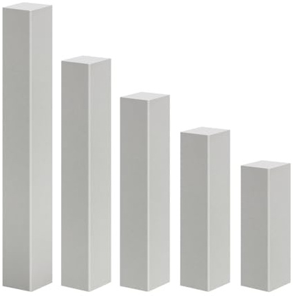 REESE | Universal Sockelleisten | Ecken Eckblöcke Ecktürme für alle Fussleisten | Economy ohne Fase | 65 mm, 10 Stück | MDF Hellgrau
