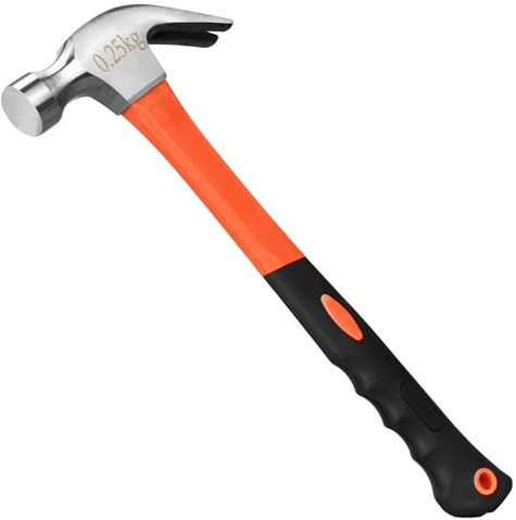 Klauenhammer aus Fiberglas, gerade, mit glatter Schlagfläche und rutschfestem Griff (227 g Klauenhammer)