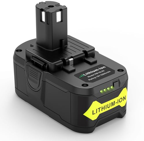 ASUNCELL 18V 5.5Ah Akku für Ryobi ONE+ Geräte, Li-Ion Ersatzakku für Ryobi BPL-1815 BPL-1820G BPL1820 BPL18151 P102 P103 P104 P105 P106 P107 P108 Werkzeug mit LED-Ladeanzeige