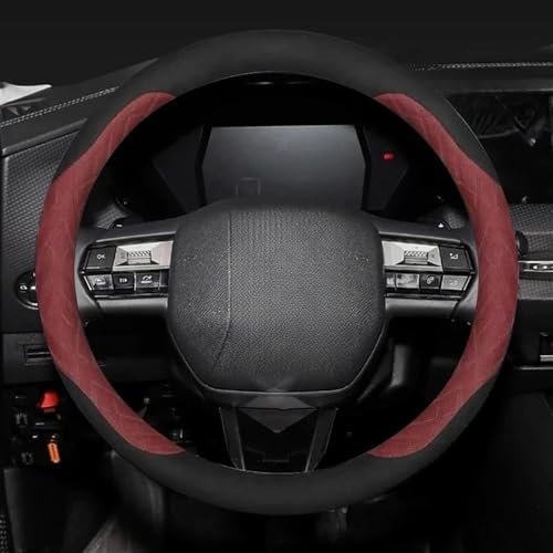 Couvre Volant décoratif Housse de Volant en Peau de Chamois antidérapante pour Voiture DS DS3 DS4 DS5 DS6 DS7, Accessoires d'intérieur de Voiture Confortables Protection Volant Voiture