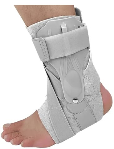 Ankelbandage Ankelstöd för vrickning av fotleden med sidostabilisatorer för män och kvinnor, ankelskydd, stabilisator, återhämtning från tendinit (grå generisk, XL)