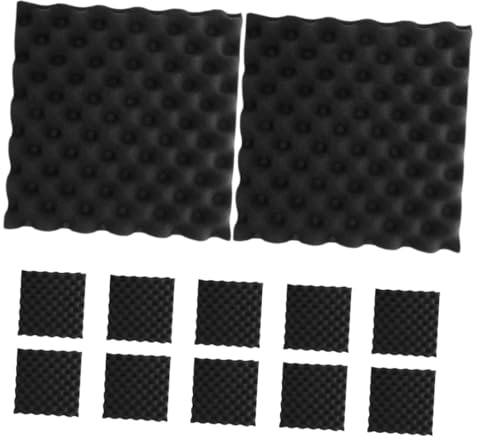 Negro Paneles Acústicos Onda, de Poliestireno, 12 Piezas
