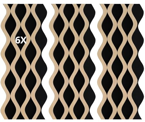 Set 6 pannelli effetto dogato rivestimento parete soffitto polimero plastico interno esterno 20x240 cm incastro laterale tagliabili rigidi decorativi nero e legno pvc doppia onda