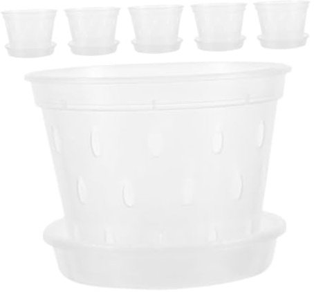 Toyvian 6 Piezas Macetas Transparentes para Orquídeas Macetas Pequeñas de Plástico con Orificios de Drenaje para Cuidado y de Phalaenopsis