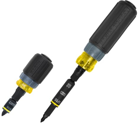 Klein Tools 80191 KNECT (S) Impact-Rated Multi-Bit Screwdriver Set, 11-in-1 and 7-in-1 Ratcheting Drivers with Phillips, Slotted, Square, Torx Tips, Nut Drivers, Stubby Driver