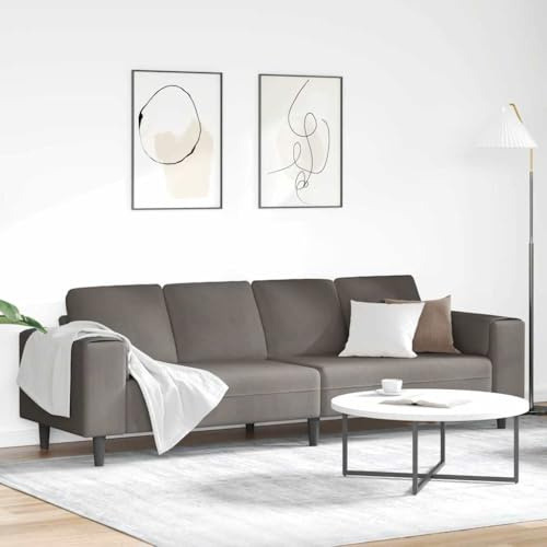 QJBSAVVA 4-Sitzer Cordsofa Hellgrau 250 cm, Modernes Schlafsofa mit abnehmbaren Bezügen, Atmungsaktives Küchensofa mit Holzgestell & Pfeilfüßen, Bequeme Sitzecke für Wohnzimmer, Jugendzimmer & Büro
