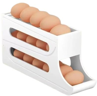 Dispensatore di uova per frigorifero, organizer per vassoio di uova che risparmia spazio, organizzazione della cucina a 3 livelli che risparmia spazio per piani di lavoro, armadi, tavolo da pranzo