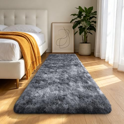 Homaxy Fluffy Runner Rug Hallway High Pile Washable Area Rugs, 60x100 cm