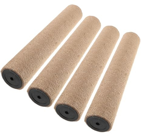 Kisangel de Poste de Repuesto Compatible con Tornillos M8 Estructura Extra Alta 4 Piezas de Sisal con Cuerda de Cáñamo para Renovación para Gatos de Árbol de Gatos en Interiores