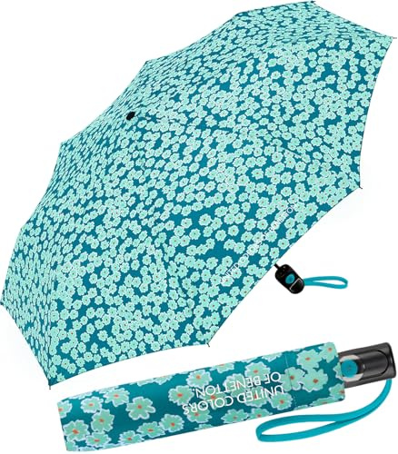 Benetton Taschenschirm Mini Automatik Wild Blooms - mint