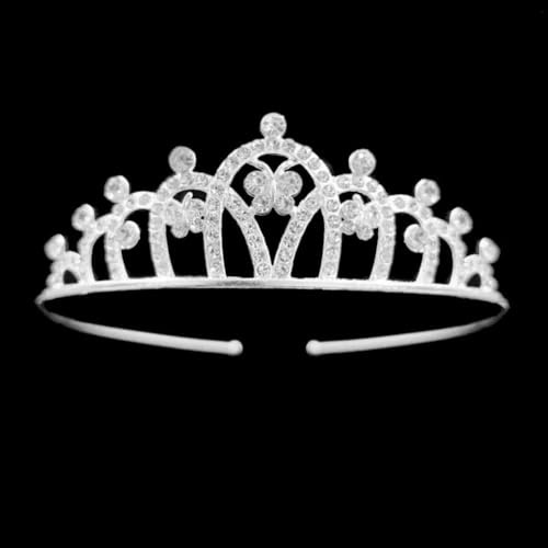 Diadema de corona de diamantes de imitación con marco de aleación para un uso cómodo durante reuniones formales y festivas(26)