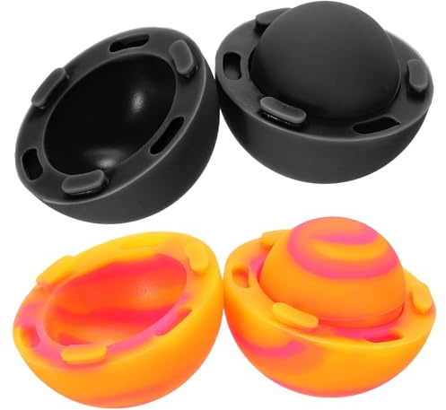 PATIKIL 2 Set Laptop Cooling Pad, Portable Laptop Cooler Ball Silicone Round Stand Ergonomic Small Universal Heat Dissipation Feet Riser Anti-Slip for Computer Notebook Desk, Yellow Black