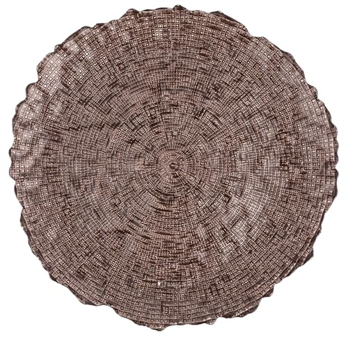 bricoleva.it SET 5 SOTTOPIATTO WAVY IN VETRO CHOCOLATE 33CM
