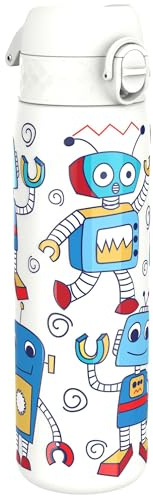 Ion8 Borraccia Termica in Acciaio Isolato, 500ml, a Prova di Perdite, Facile da Aprire, Serratura Sicura, Lavabile in Lavastoviglie, Maniglia per il Trasporto, Facile Pulizia, Durevole, Robot