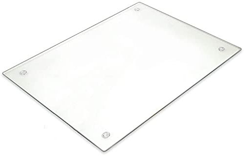 Tempered Glass Cutting Board – Long Lasting Clear Glass – Scratch, Heat, Shatter Resistant, Dishwasher Safe. (Large 12x16)