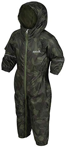 Regatta Kids Splosh Iii Waterproof and Breathable Insulated Lightweight All-in-one Suit (Cypress Green, 36-48)