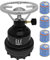 Campingkocher E190 | Set Metall-Gaskocher & Stechgas Kartusche | Gasherd Kochfeld 1-flammig | Outdoor, Freizeit | Camping, Notfall: Modell: Schwarz + 4x Gaskartusche