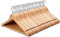 Straame - Strong Brown Premium Wooden Coat Hangers - Made with Natural Wood and Non-Slip Trouser Coat Jacket Hangers Pants Bar - Extra Smooth Finish - Strong Shoulder Notches (Pack of 40)