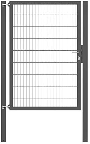 Alberts 662585 Einzeltor Flexo Plus mit Zubehör | verschiedene Breiten und Höhen | Pfostenstärke 80 x 80 mm | anthrazit | Breite 125 cm | Höhe 180 cm