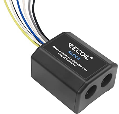 RECOIL ALOC2 2-Channel Speaker Cable to RCA Adjustable Line Output Converter with Remote Turn On