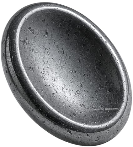 Hematit Crystal Thumb Orosten för kristallläkning ~ Oval Cabochon-sten ~ Lätt att bära Naturlig kristallficka Palmsten