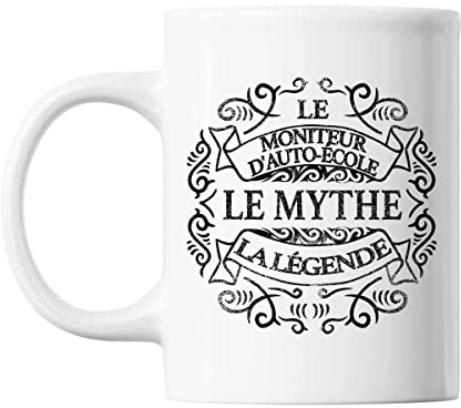 Planetee Mug Moniteur d'auto école Le Mythe la Légende blanc