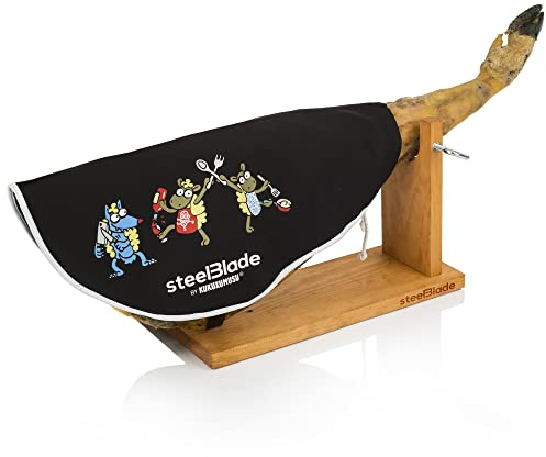 Steelblade Cubre Jamón Kukuxumusu Color Negro - Algodón 50% - Funda Jamón 55 cm - Ideal Tanto para Jamones como Paletas - Modelo Perejil
