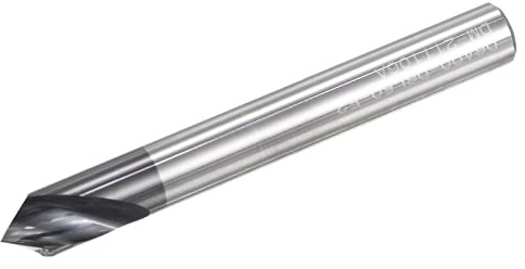 sourcing map Pointage Foret Mèches 6mm Diamètre 6mm Tige 90 Degré Solide Carbure AlTiSin Revêtu 2 Cannelures Rond Queue Perçage Fraise
