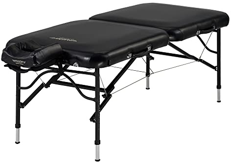 Master Massage 76cm Stratomaster™ Mobile Massageliege Massagetisch Paket mit NanoSkin™ & Klappbarem Aluminiumgestell-Schwarz
