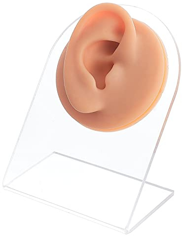 OLYCRAFT Silikon Ohrimitat für das Rechte Ohr mit Acryl-Display Ständer - Dekorationen für Punktionspraxis und Schmuck