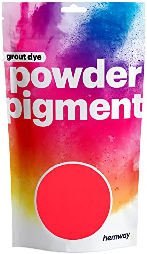 Hemway Grout Powder Pigment UV Fluorescent Coral Pink 100g, Coloured Dye | for Grout, Cement, Concrete, Mortar, Plaster, High Colour Saturation