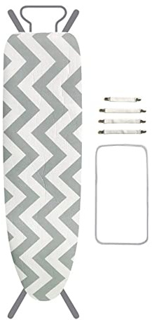 Treer Fundas para Tabla de Planchar, Ajustable Extra Gruesa Funda para Tabla con Borde Cordón Manchas y Duraderas Funda de Planchar para Planchas de Vapor (147x48cm,Olas)