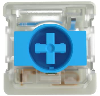 GATERON KS-33 - Interruptores de perfil bajo 2.0 de 3 pines prelubricados de fábrica para teclado mecánico MX, carcasa inferior blanca, 35 piezas (azul) | 3 pines, prelubricado de fábrica, compatible con teclado mecánico MX de perfil bajo
