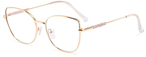 kachawoo Mode Brillen Frauen Clear Lens Metal Frame Cat Eye Gläser Anti Blue Light Eyewear