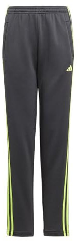 adidas Unisex Kinder Train Essentials AEROREADY 3-Stripes Regular-Fit Pants, Carbon/Lucid Lemon, 13-14 Years