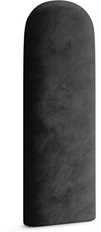 Muralo Panel tapizado ovalado de pared, cojín de pared, cabecero de cama, panel de pared, dormitorio, salón, cama, cojín de lomo, moderno, tapizado de lujo (30 cm x 80 cm, grafito)