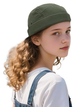 Clakllie Schnelltrocknend Docker Cap Sommer Cap Ohne Schirm Adjustable Hafenmütze Brimless Hat Rolled Cuff Harbour Hat Bikermütze Quick Dry Seemannsmütze