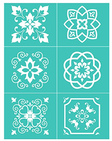 OTCRAFT Blumen und Pflanzen Siebdruck-Schablone, wiederverwendbar, selbstklebend, für Dekor/Druck auf Holz/Stoff/Wand/Tasse/Teller/Glas/Papier, Weihnachtsdekorationsmuster für Zuhause (21,6 x 27,9 cm)