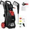 LEHMANN Colorado Idropulitrice ad Alta Pressione con Motore a Induzione, 3000 W, max. 260 bar, Portata 492 l/h, Tubo pressione 12 m, Accessori Inclusi - Lancia Schiumogena, 4 Ugelli, Ugello Turbo